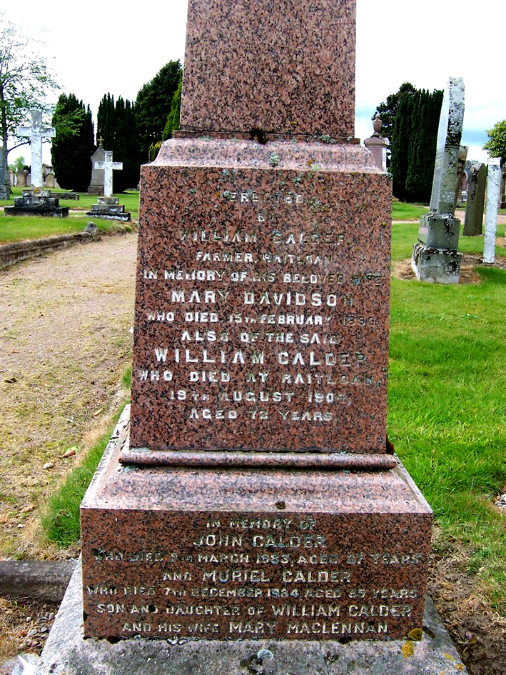 Photo of headstones/William Calder d1904 hdstn Nairn cem